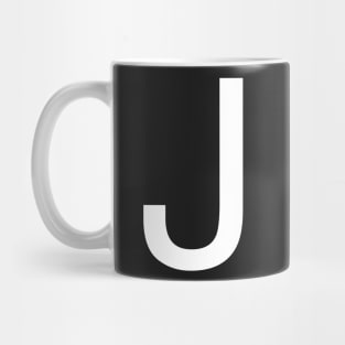 Helvetica J in white Mug